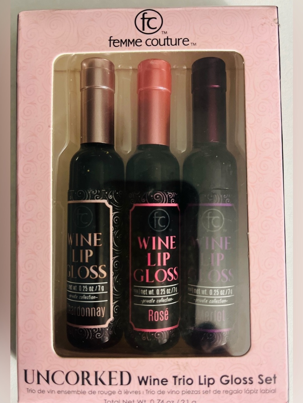 Lip Gloss Wine Trio Set NEW  Femme Couture Uncorked Shimmer